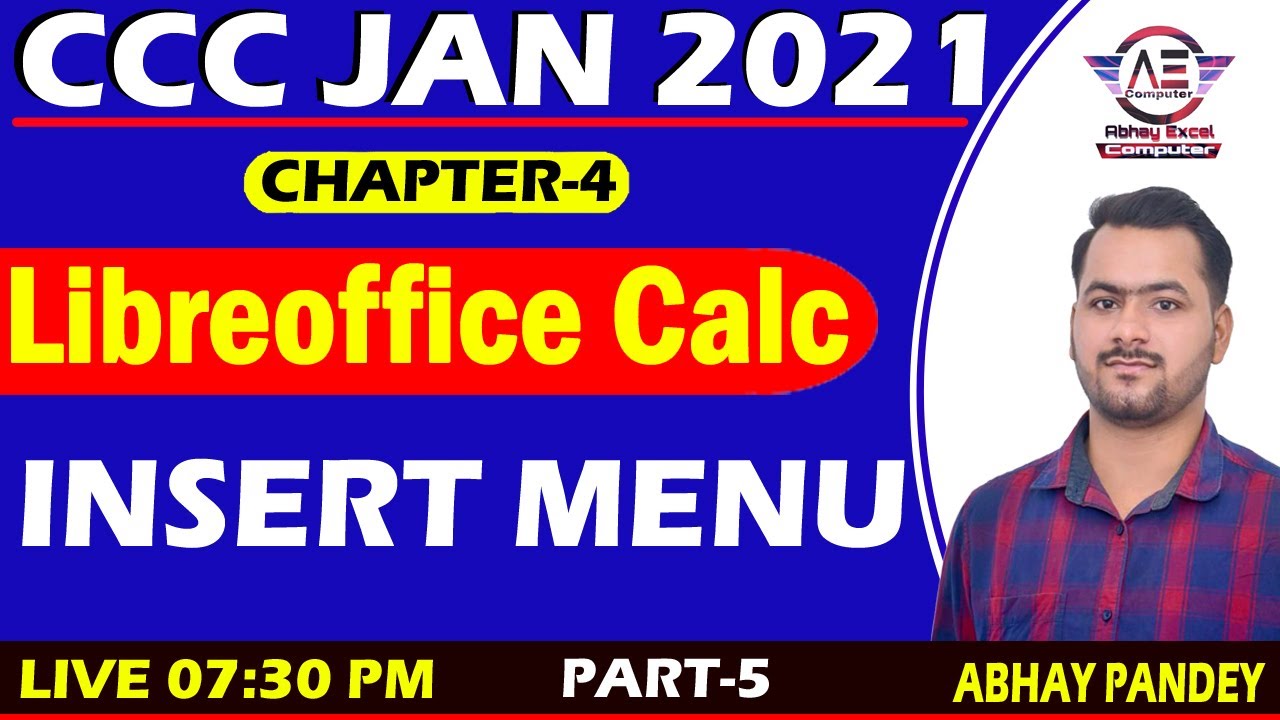 Part28- CCC EXAM JAN 2021|Libreoffice Calc Insert Menu, Chart |CCC Exam Preparation|Abhay Excel CCC