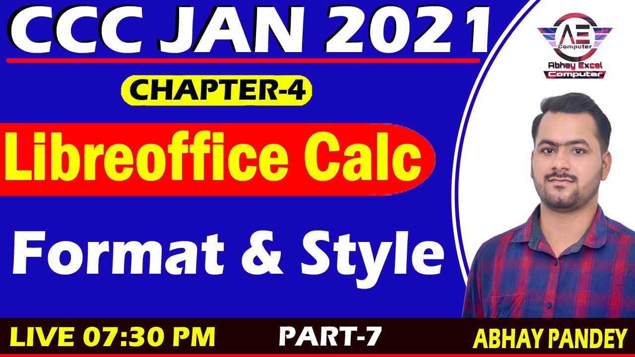Part29- Libreoffice Calc Format & Style Menu for CCC Exam|CCC Exam Preparation|CCC Exam Jan 2021